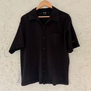 Vintage mesh short-sleeved button down